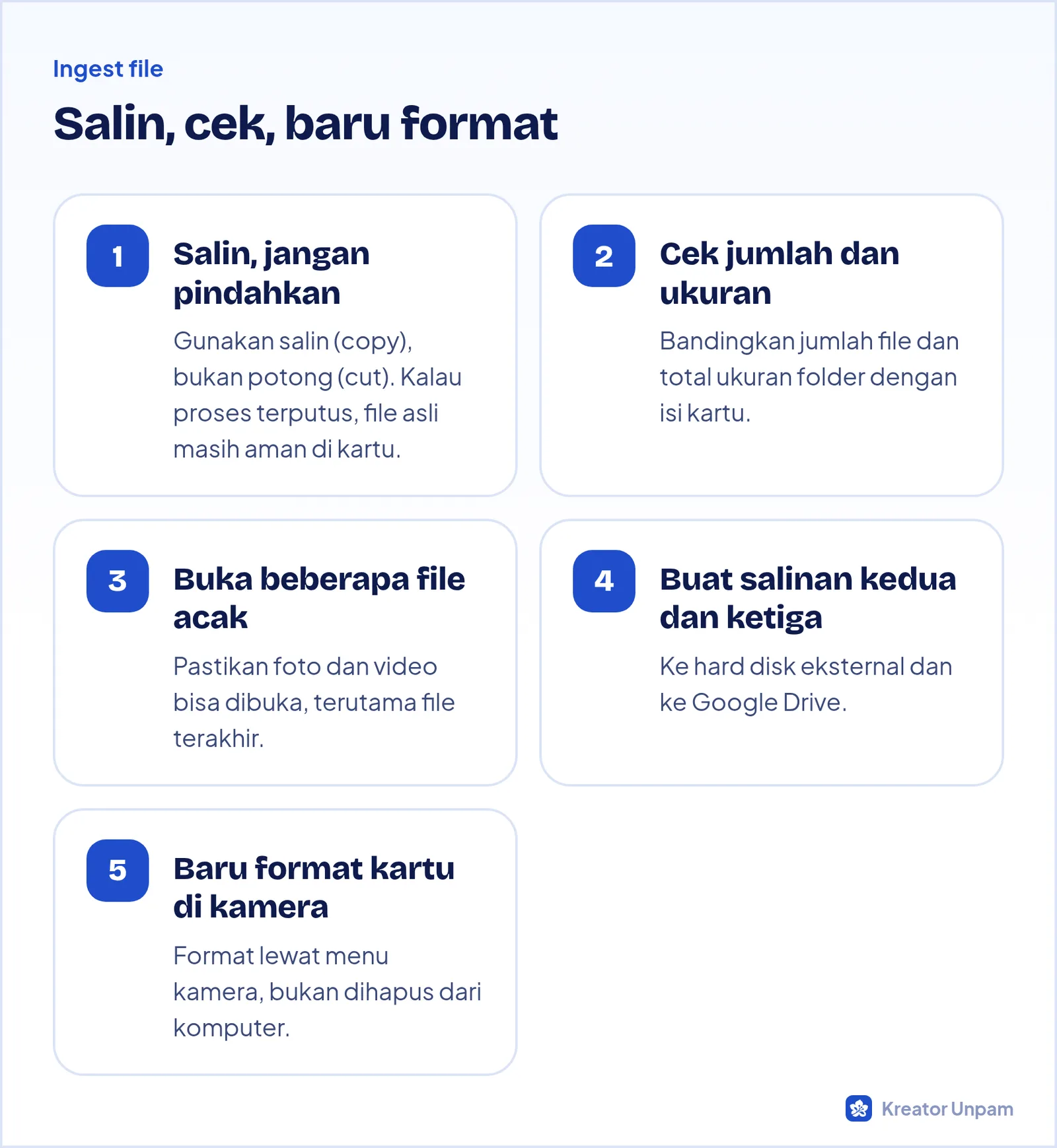 Langkah aman memindahkan file dari kartu memori ke komputer